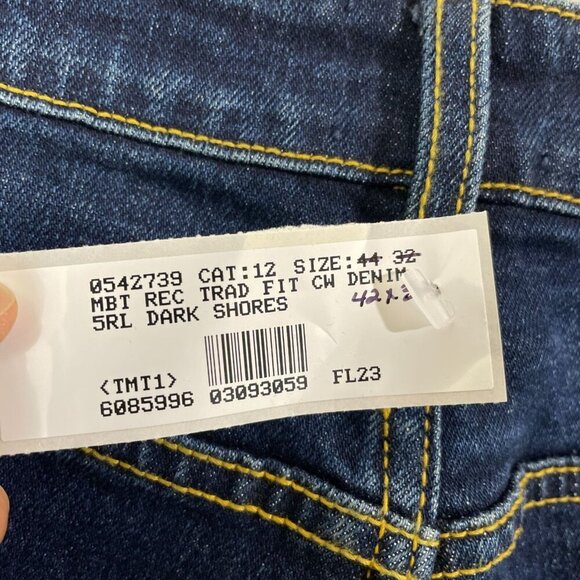 NWOT Lands' End Men's 42 Tall Traditional Fit Straight Leg Jeans Elastic Waist - Picture 7 of 9